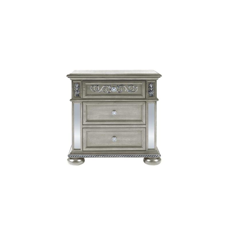 Diana Sl Ns Global Furniture Diana Silver Bedroom Nightstand