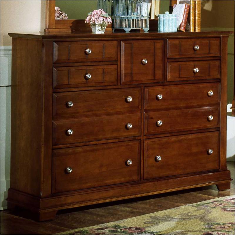 Bb19 002 Vaughan Bassett Furniture Triple Dresser Cherry