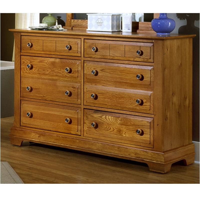 Bb21 001 Vaughan Bassett Furniture Double Dresser Oak