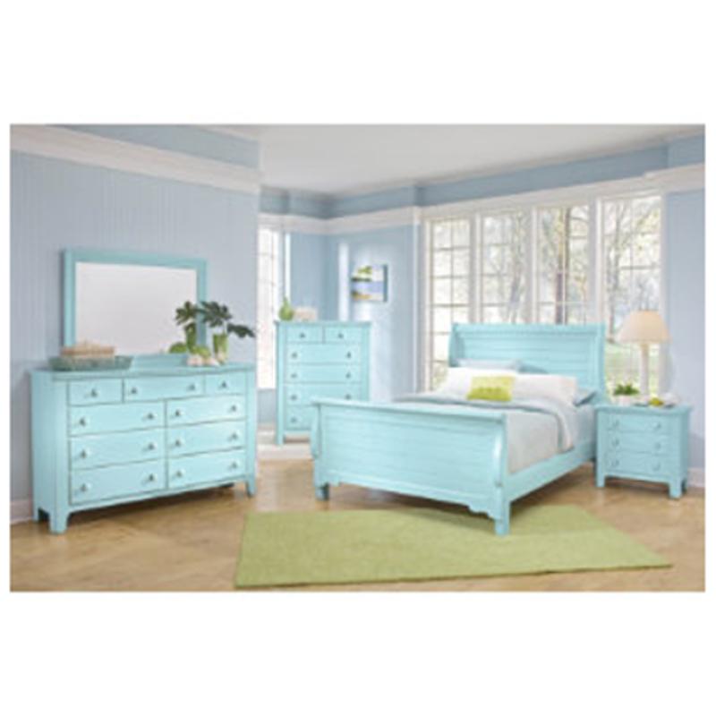 805 553 Vaughan Bassett Furniture Cottage Colours Robins Egg Blue Queen Cottage Sleigh Bed Robins Egg Blue