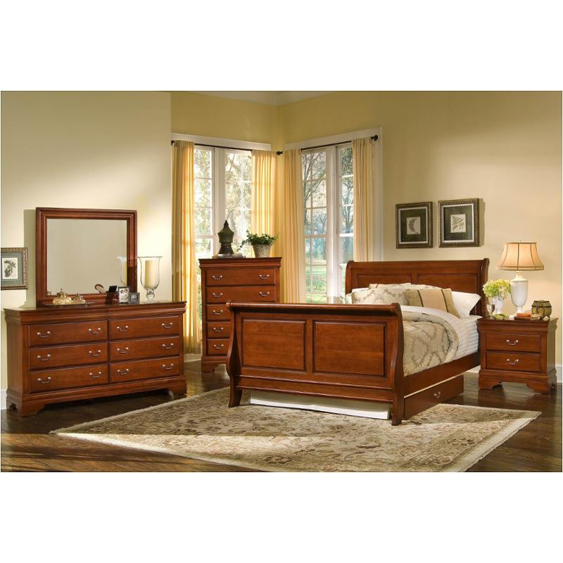 Bb43 663a Vaughan Bassett Furniture Louis Cherry Eastern King Sleigh Bed Cherry