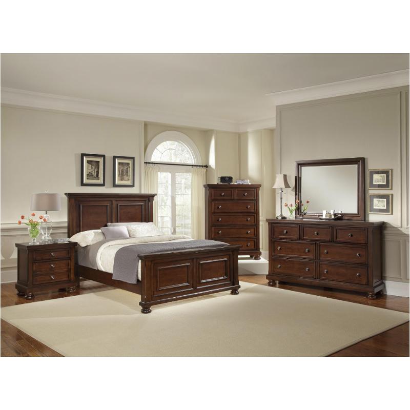 530-558 vaughan bassett furniture reflections - dark cherry queen mansion  bed - dark cherry