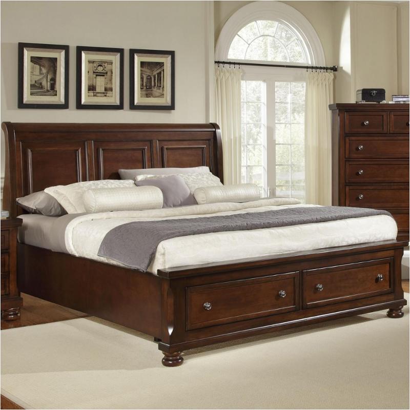 530 553 St Vaughan Bassett Furniture Reflections Dark Cherry Queen Sleigh Storage Bed Dark Cherry
