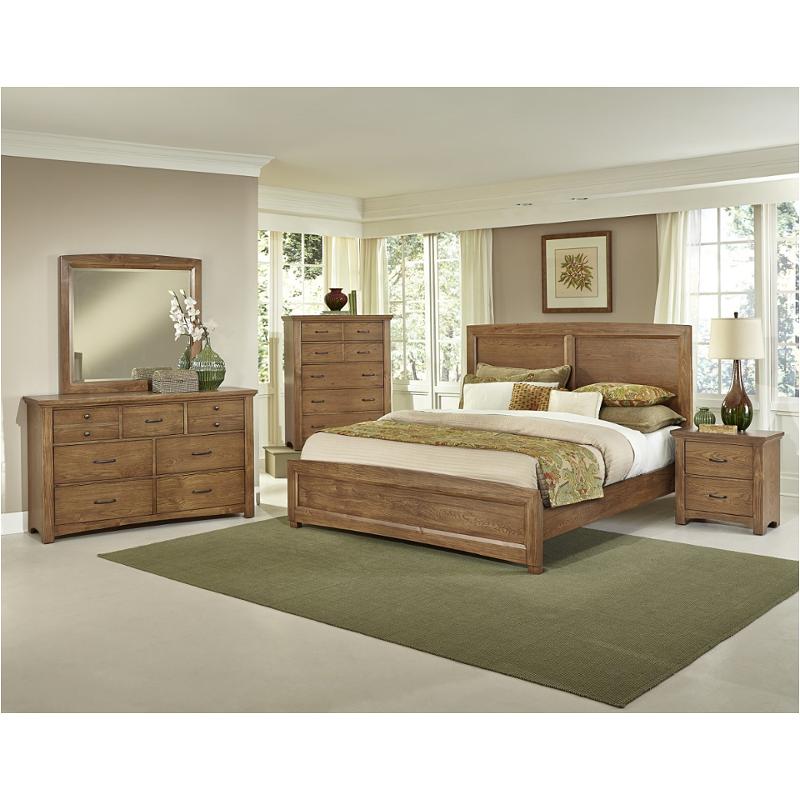 bb63-668 vaughan bassett furniture king panel bed - dark oak