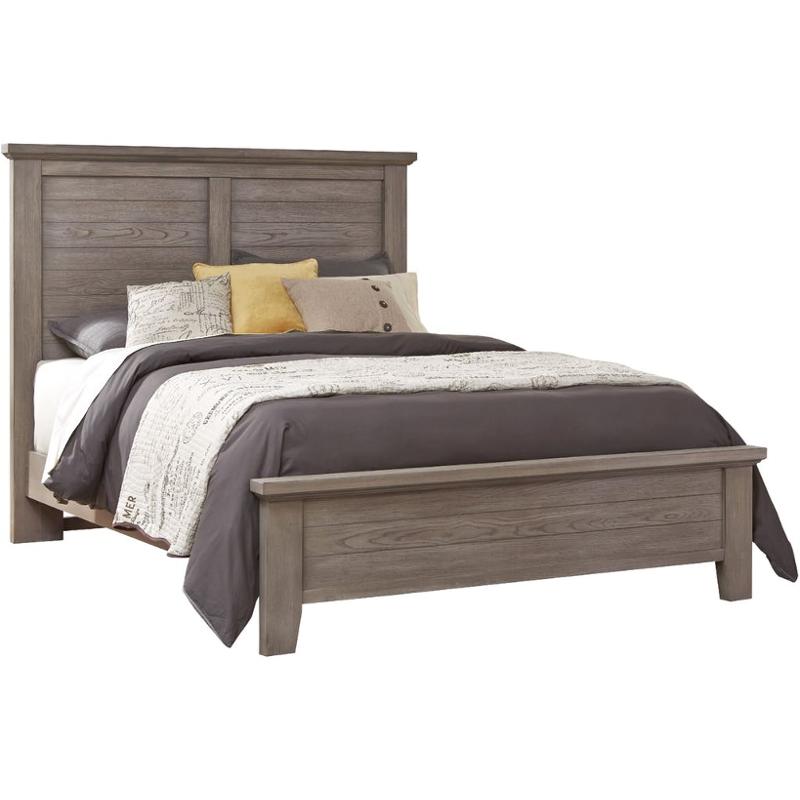 516 855 Vaughan Bassett Furniture Cassell Park Weathered Grey Queen Low Profile Footboard Weathered Gray