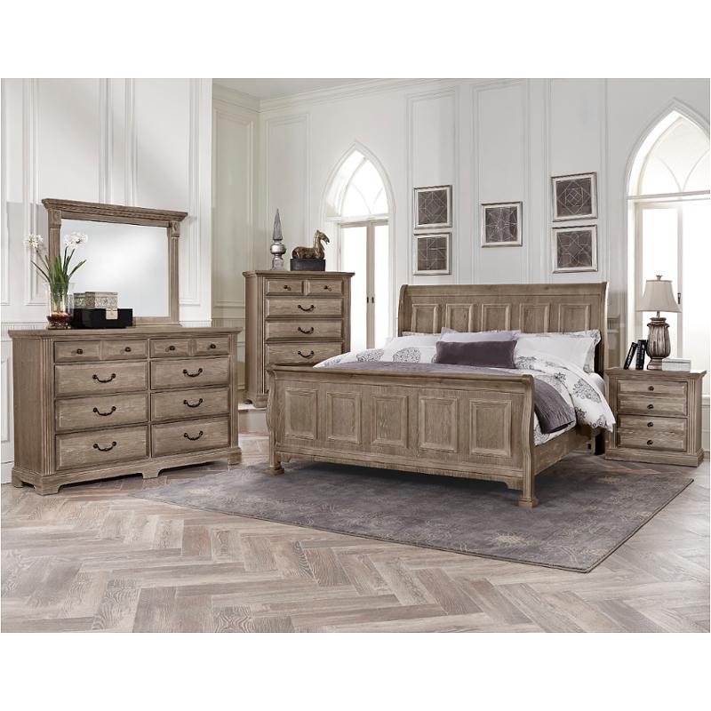 bb96-553 vaughan bassett furniture woodlands-driftwood queen sleigh bed