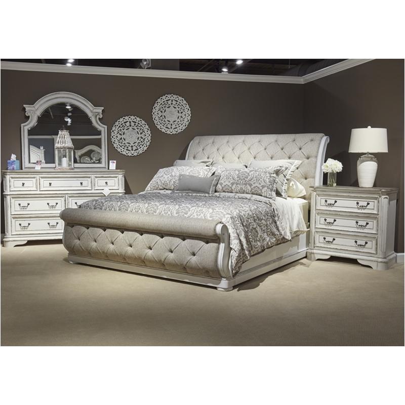 244 Br21hu Liberty Furniture Magnolia Manor Queen Upholstered Sleigh Bed