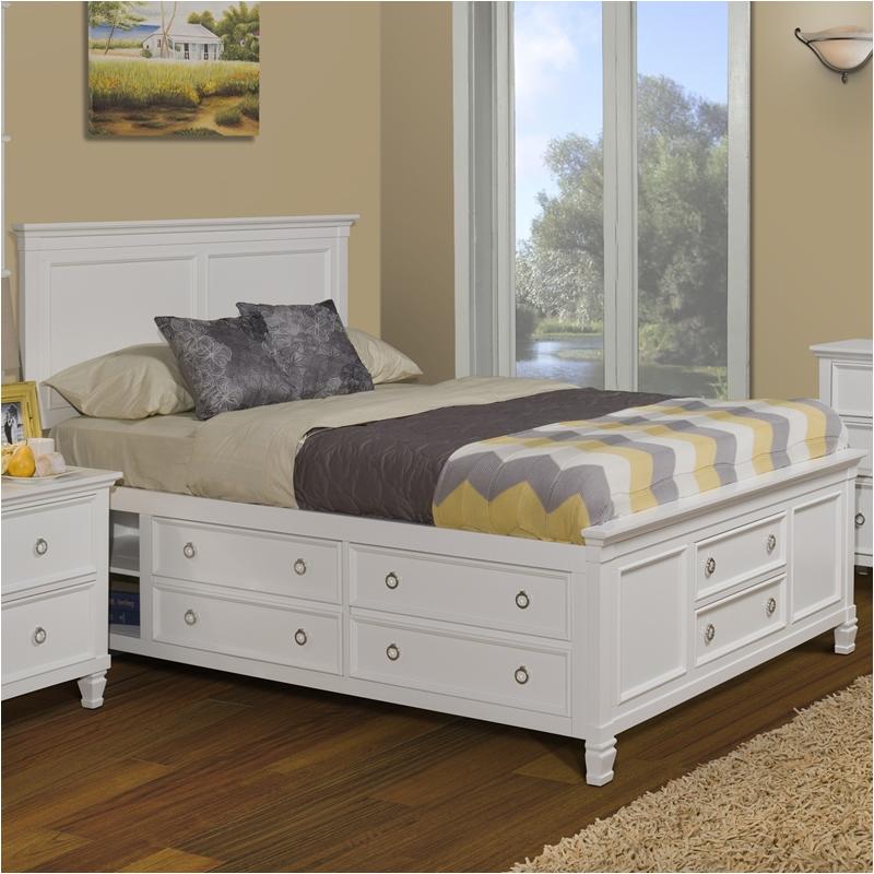 00 044 318 New Classic Furniture Tamarack White Queen Storage Bed White