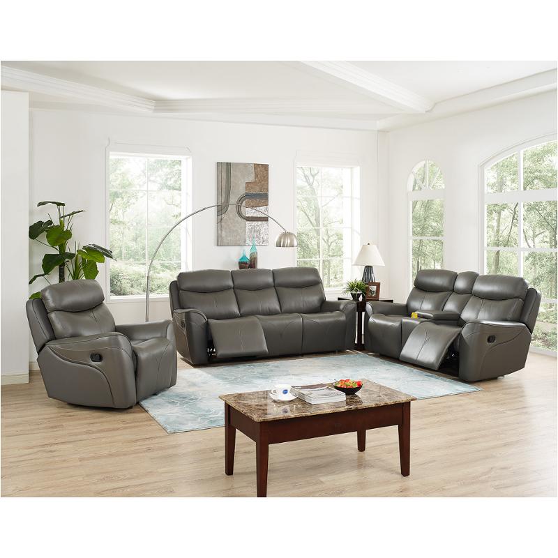 L9348 30 Gry New Clic Furniture Roxbury Dual Recliner Sofa