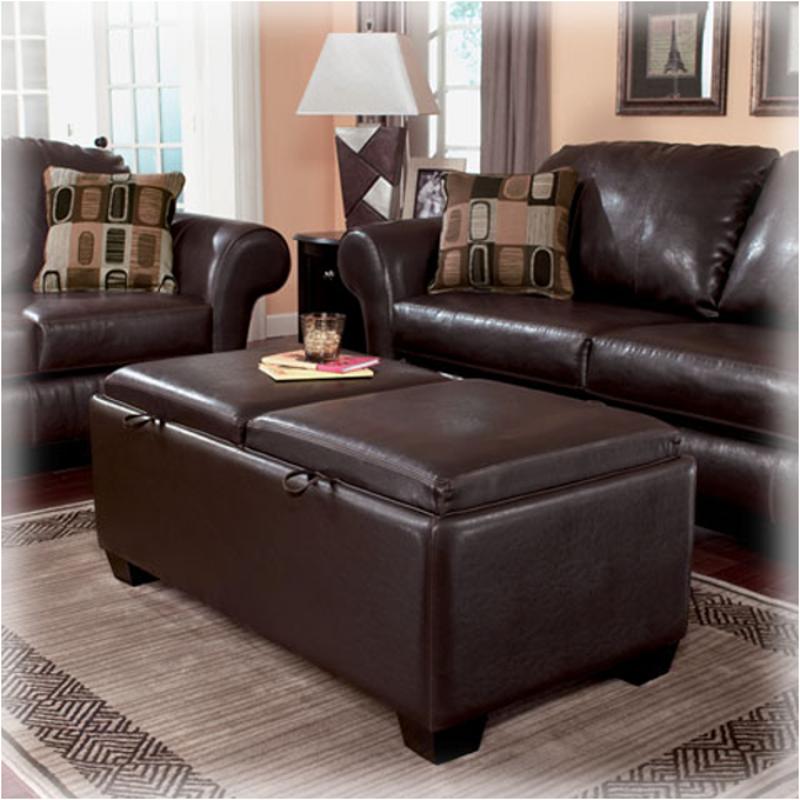 7180311 Ashley Furniture Durahide Bicast Brown Storage Ottoman