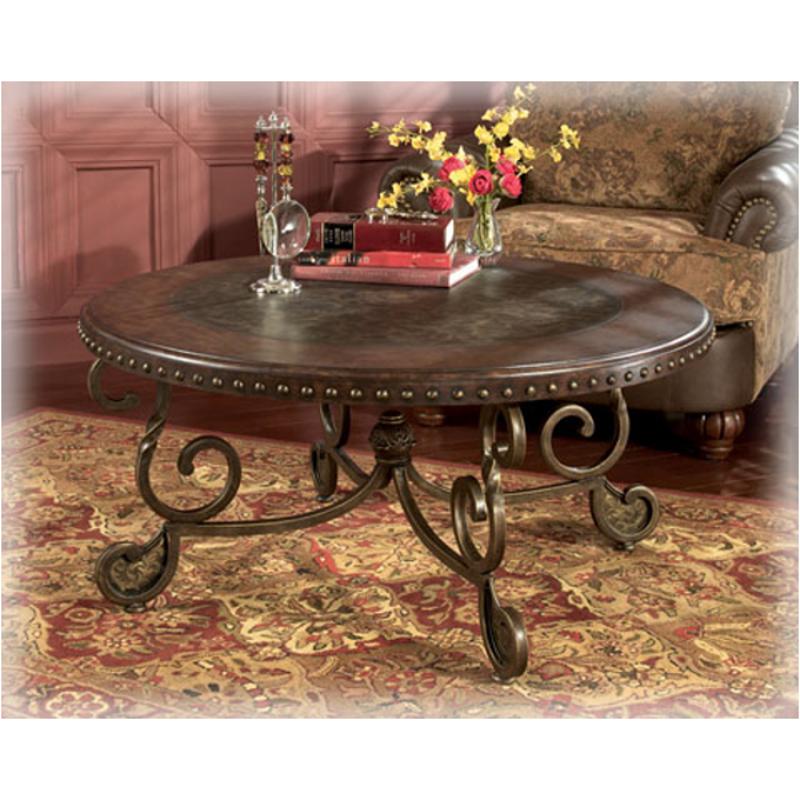 T382 8 Ashley Furniture Round Cocktail Table T382 8 Ashley Furniture Rafferty Dark Brown Living Room Cocktail Table