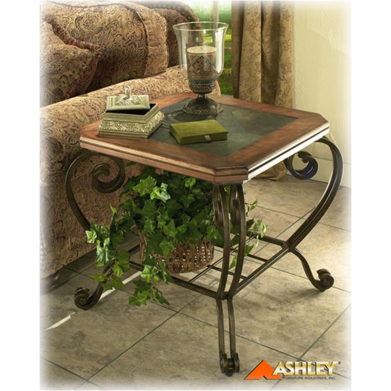 T383 2 Ashley Furniture Spirit Lake Sq End Slate Metal Brown Fnsh T383 2 Ashley Furniture Spirit Lake Living Room End Table