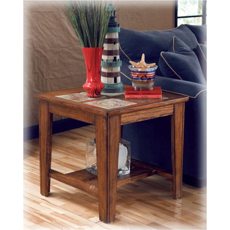 T353-2 Ashley Furniture Toscana - Rustic Brown Square End ...