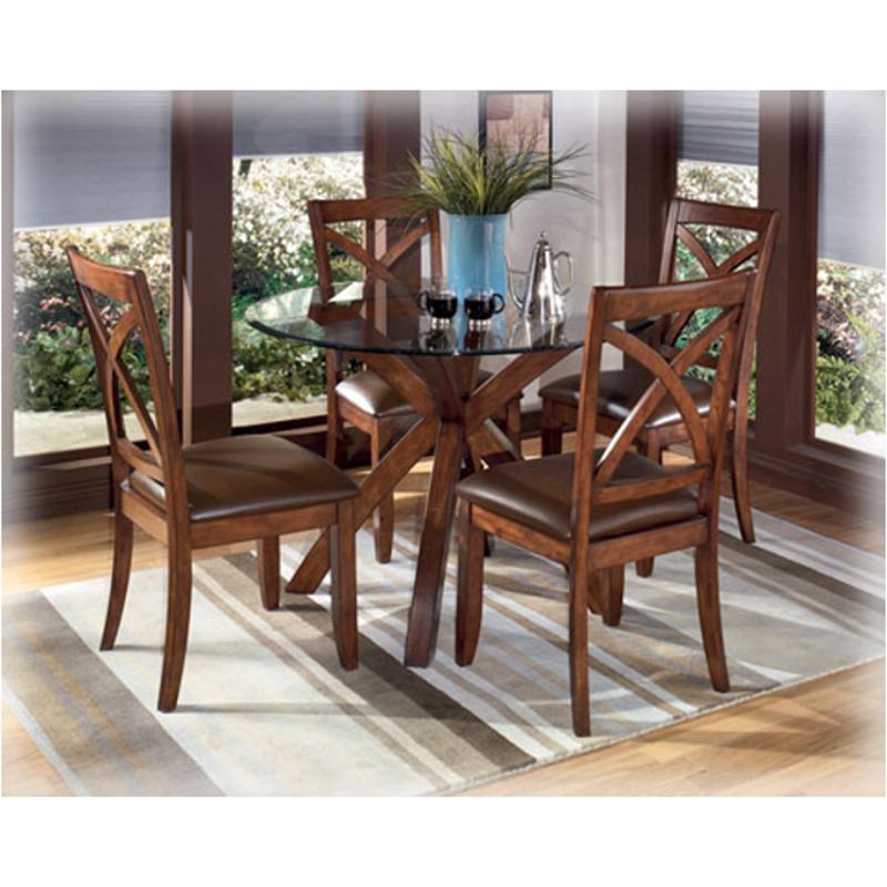 D191 225 Ashley Furniture Round Glass Top Table W 4 Chairs Rta