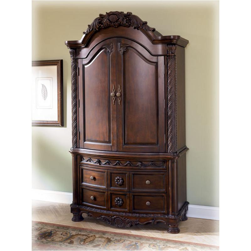 B553 49t Ashley Furniture North Shore Dark Brown Armoire