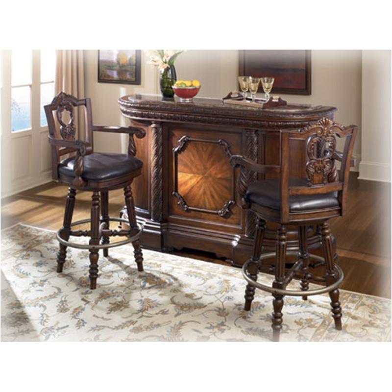 d553-65 ashley furniture north shore - dark brown bar with marble top