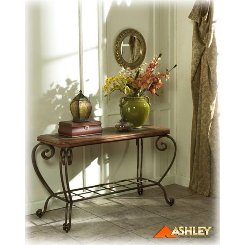 T383 4 Ashley Furniture Sofa Tbl Slate Metal Brwn Fnsh T383 4 Ashley Furniture Spirit Lake Living Room Sofa Table