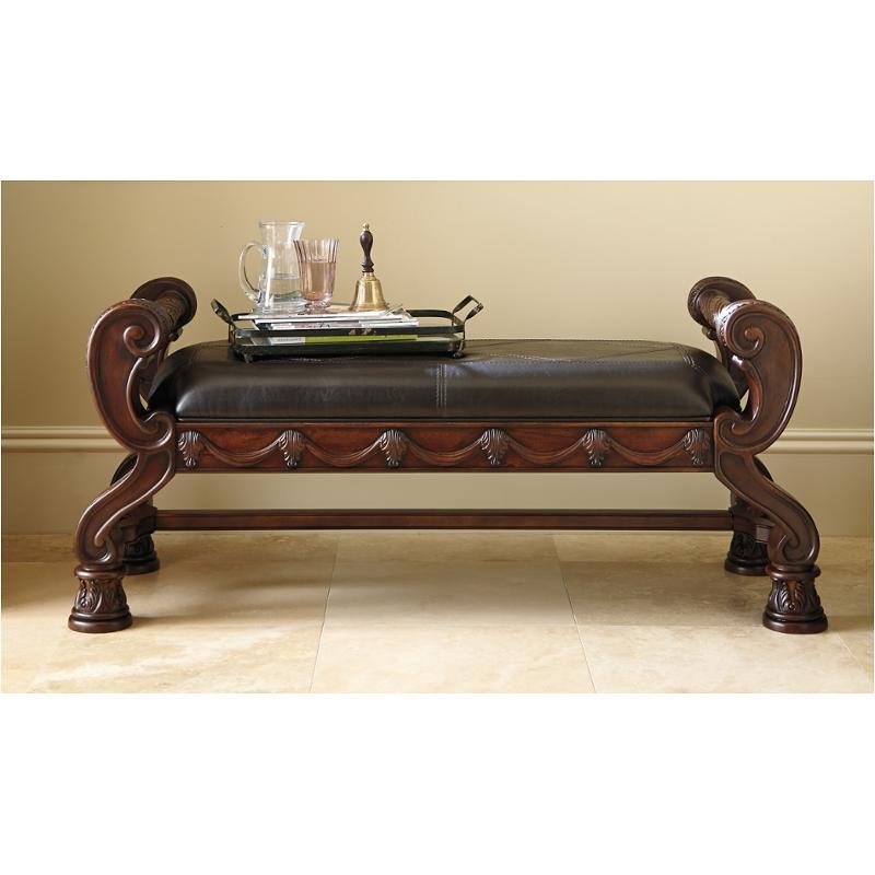 B553 09 Ashley Furniture North Shore Dark Brown Large Upholstered Bedroom Bench