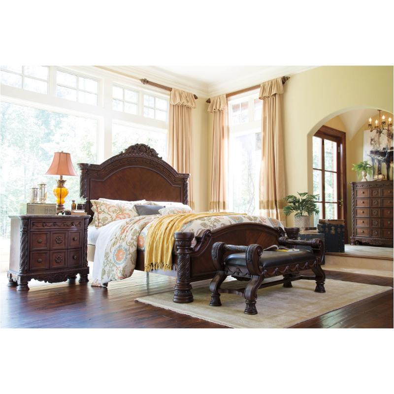 B553 196 Ashley Furniture North Shore Dark Brown Queen Panel Rails