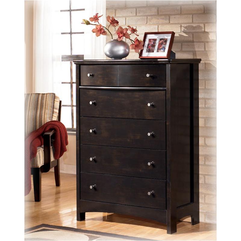 B208 46 Ashley Furniture Harmony Dark Brown Five Drawer Chest