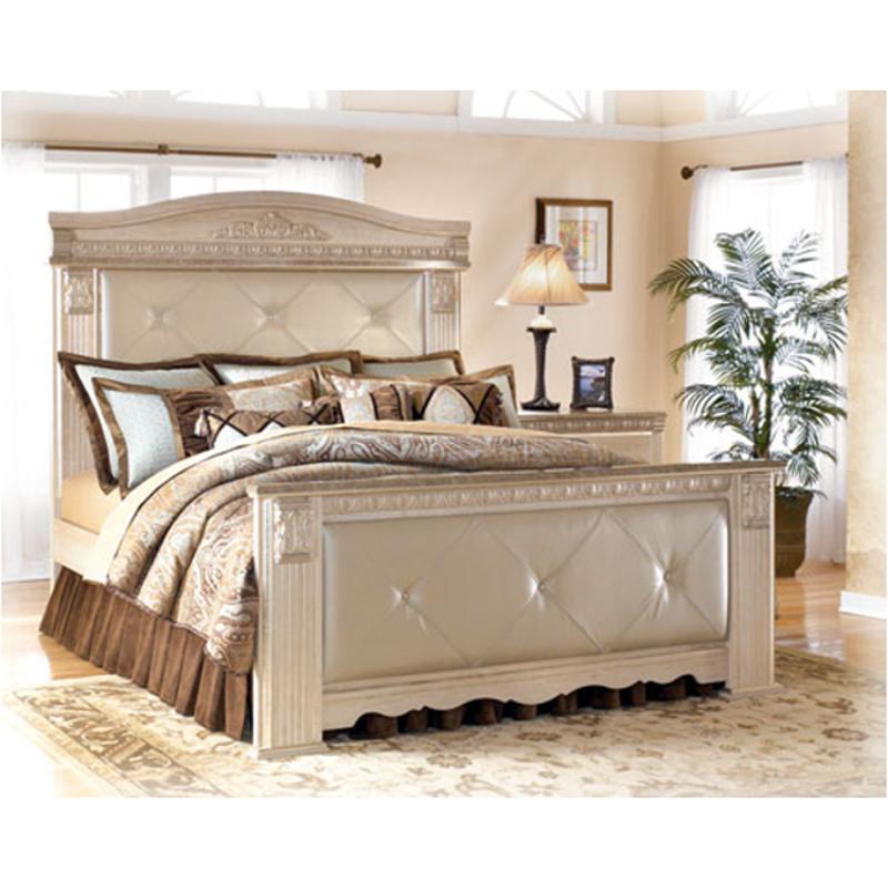 B174 57 Ashley Furniture Silverglade Queen Upholstered Mansion Bed