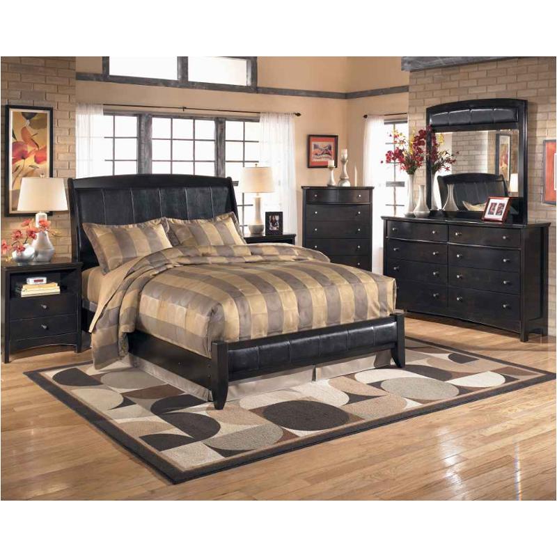 B208 78 Ashley Furniture Harmony Dark Brown King Sleigh Bed With Platform Fb