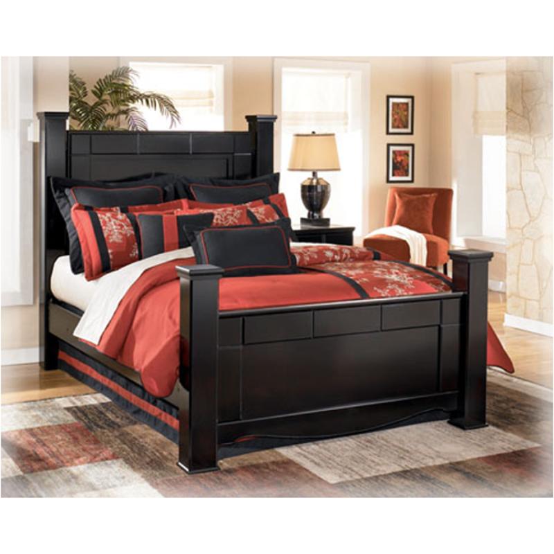 b271-61 ashley furniture shay - almost black queen/king poster headboard  posts