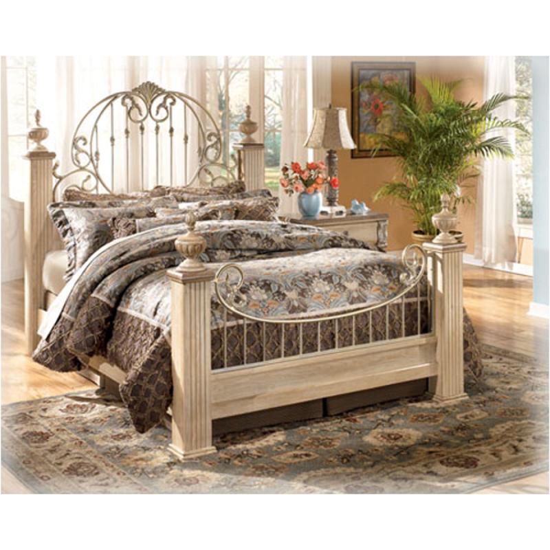 B379 98 Ashley Furniture Silver Radiance Queen Poster Rails