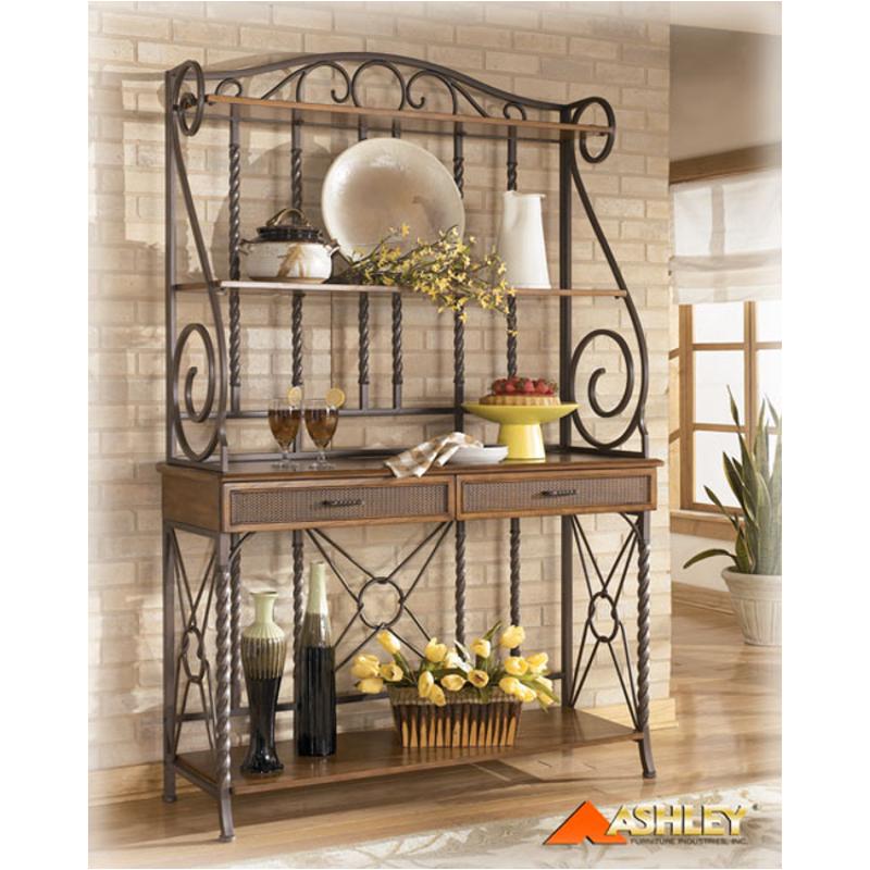 d393-76t ashley furniture bakers rack hutch medium brown finish