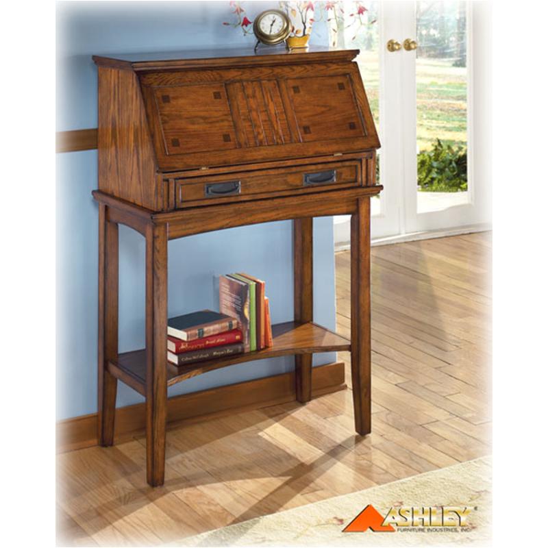 H319 19 Ashley Furniture Secretary Drk Oak Stain Finish