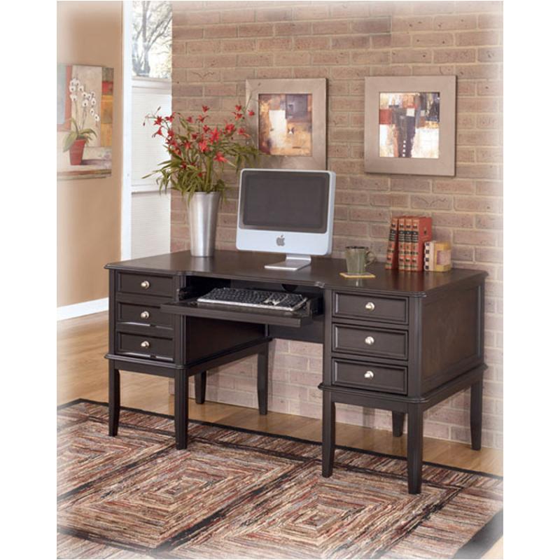 H371 27 Ashley Furniture Carlyle Black Home Office Desk