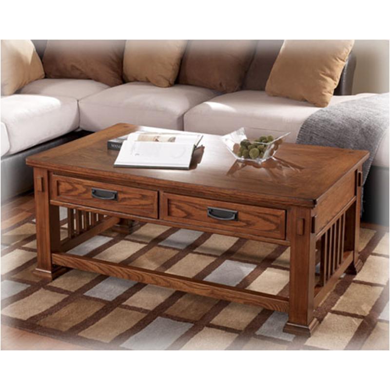 t419-1 ashley furniture cross island rectangular cocktail table