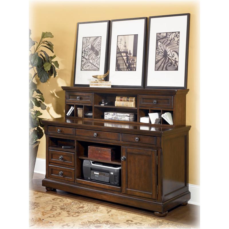 H697 48 Ashley Furniture Porter Home Office Short Desk Hutch