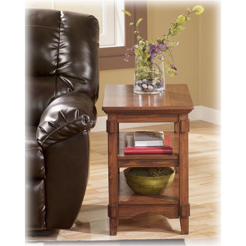 T719 7 Ashley Furniture Chair Side End Table T719 7 Ashley Furniture Cross Island Medium Brown Chair Side End Table