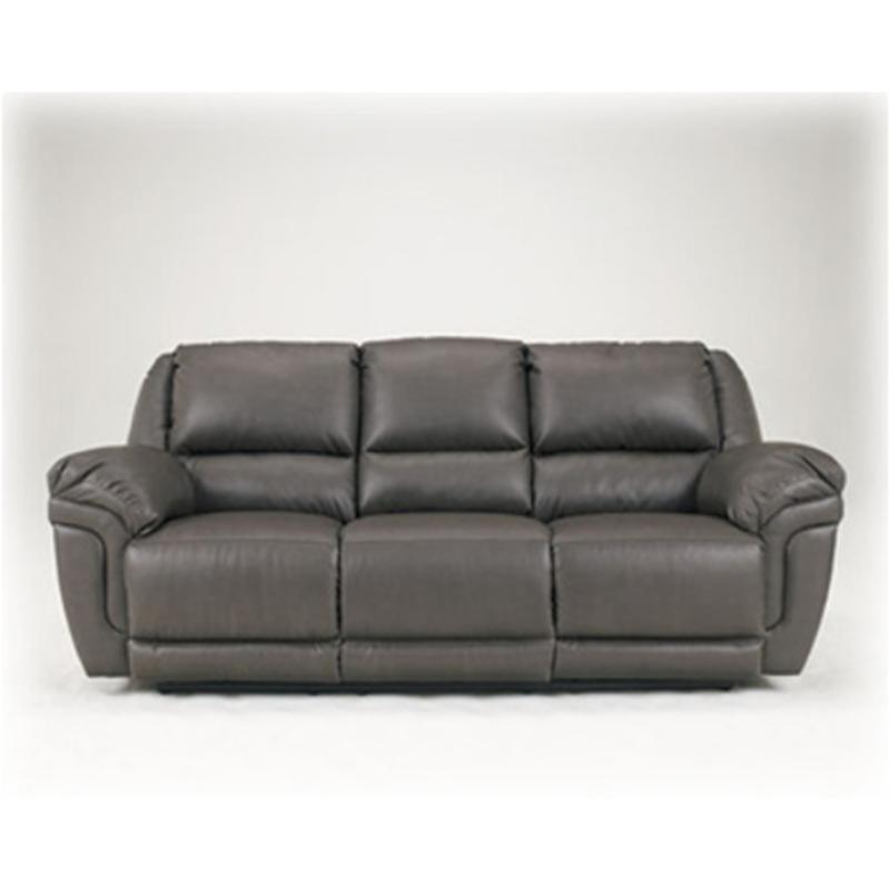 7610289 Ashley Furniture Magician Durablend Slate Recliner Sofa W Drop Down Table
