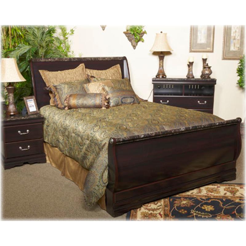 B179 77 Ashley Furniture Esmarelda Dark Merlot Queen Sleigh Bed