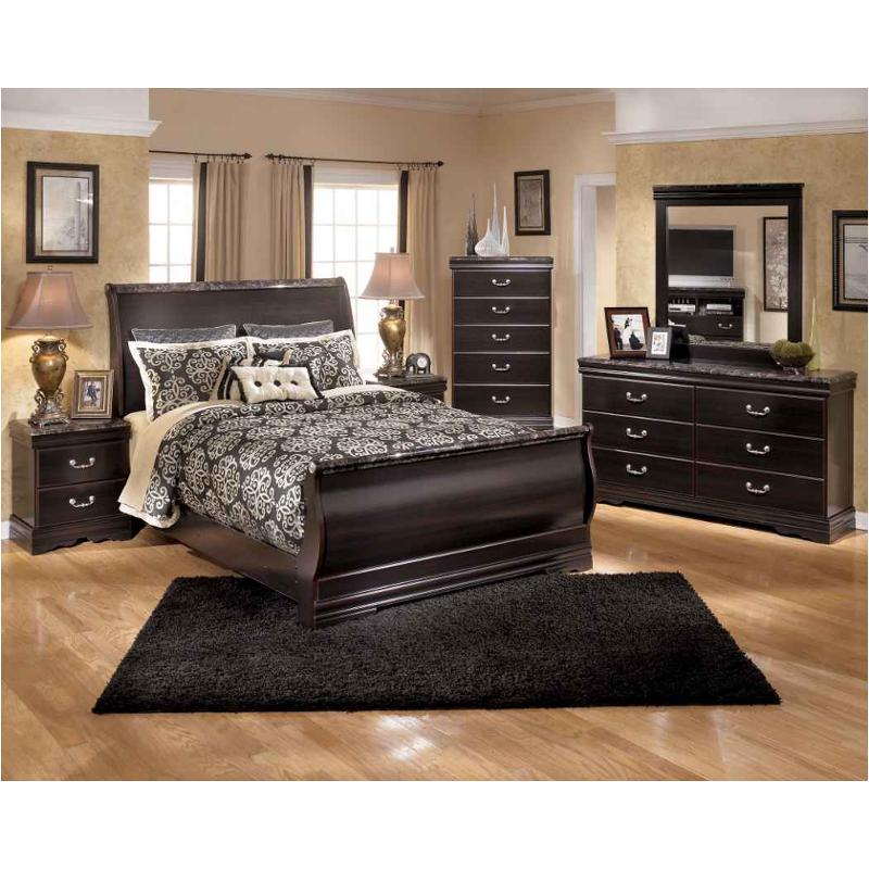B179 78 Ashley Furniture Esmarelda Dark Merlot King Sleigh Bed