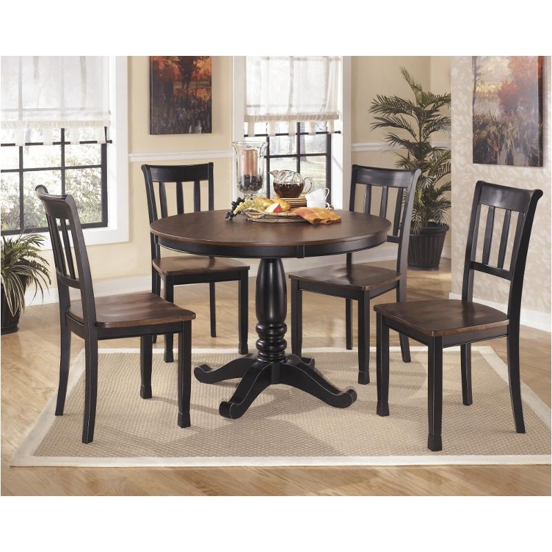 D580 15t Ashley Furniture Owingsville Black Brown Round Dining Room Table