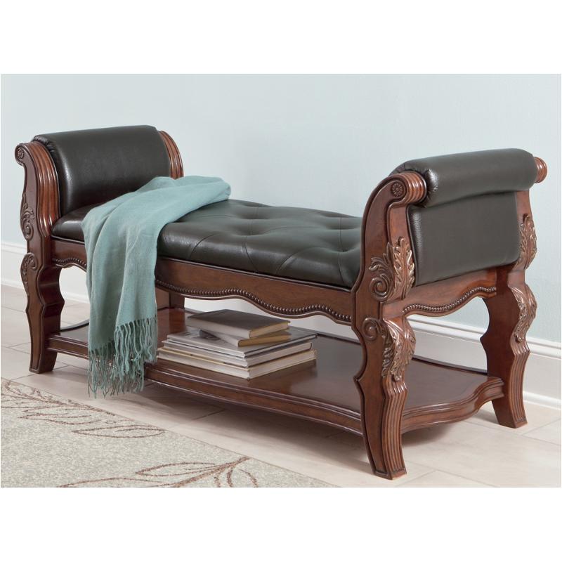 B705 09 Ashley  Furniture Ledelle  Brown Upholstered Bench