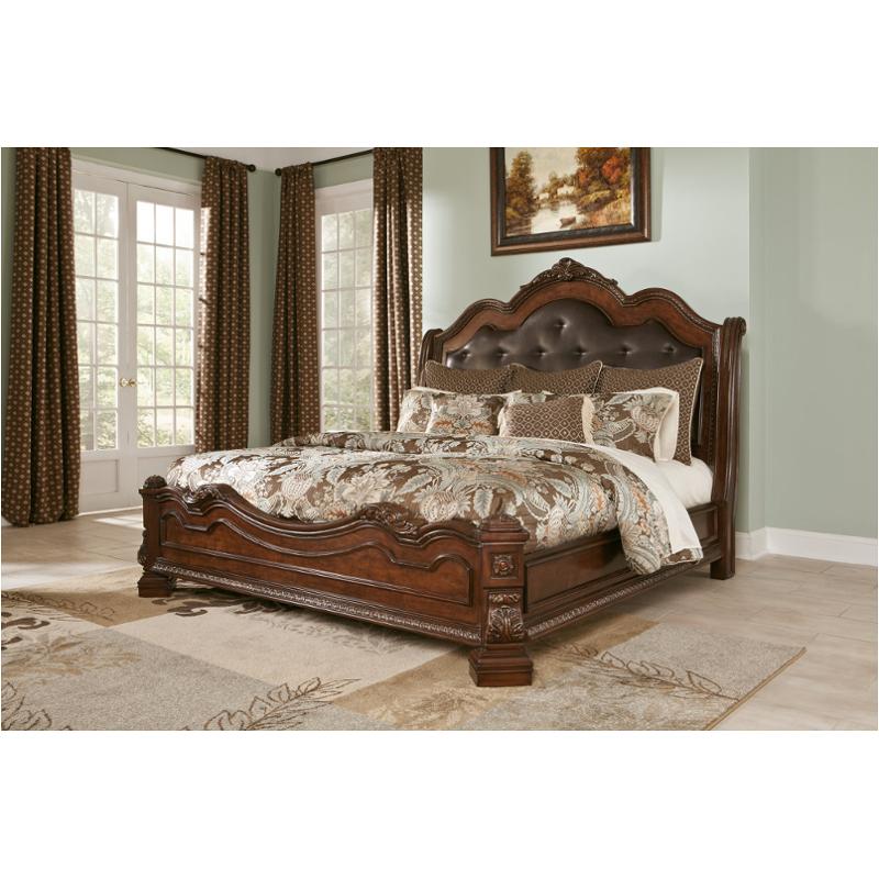 B705 97 Ashley Furniture Ledelle Brown King Sleigh Rails B705 97 Ashley Furniture Ledelle Brown Bedroom Bed