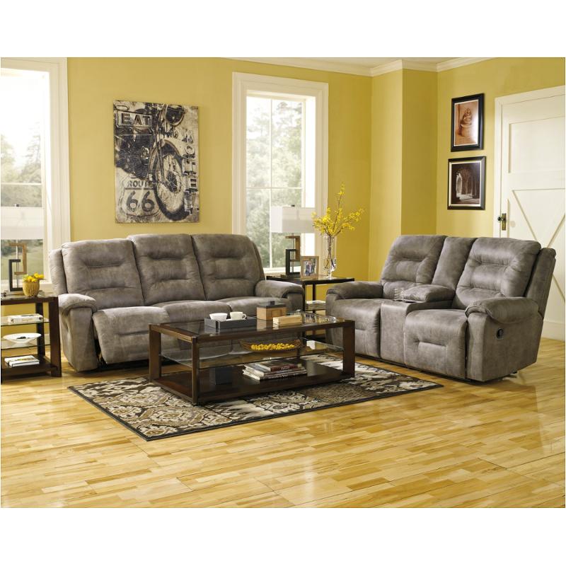 9750188 ashley furniture rotation - smoke reclining sofa - smoke