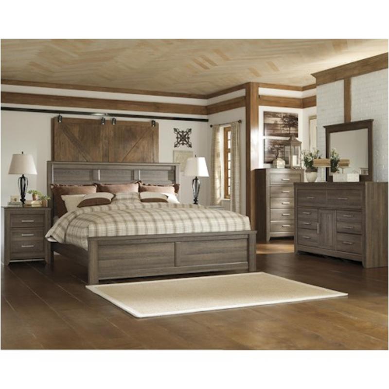 B251 58 Ashley Furniture Juararo Dark Brown King Panel Bed