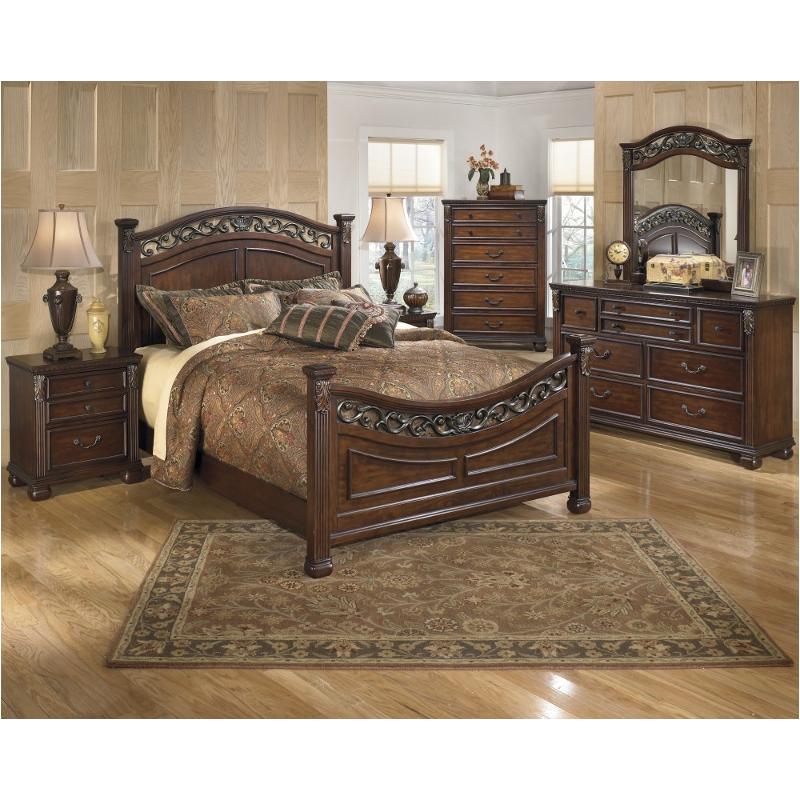 B526 58 Ashley Furniture Eastern King Panel Bed B526 58 Ashley Furniture Leahlyn Warm Brown Bedroom Bed