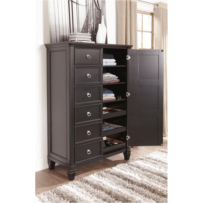 B671 48 Ashley Furniture Greensburg Black Door Chest