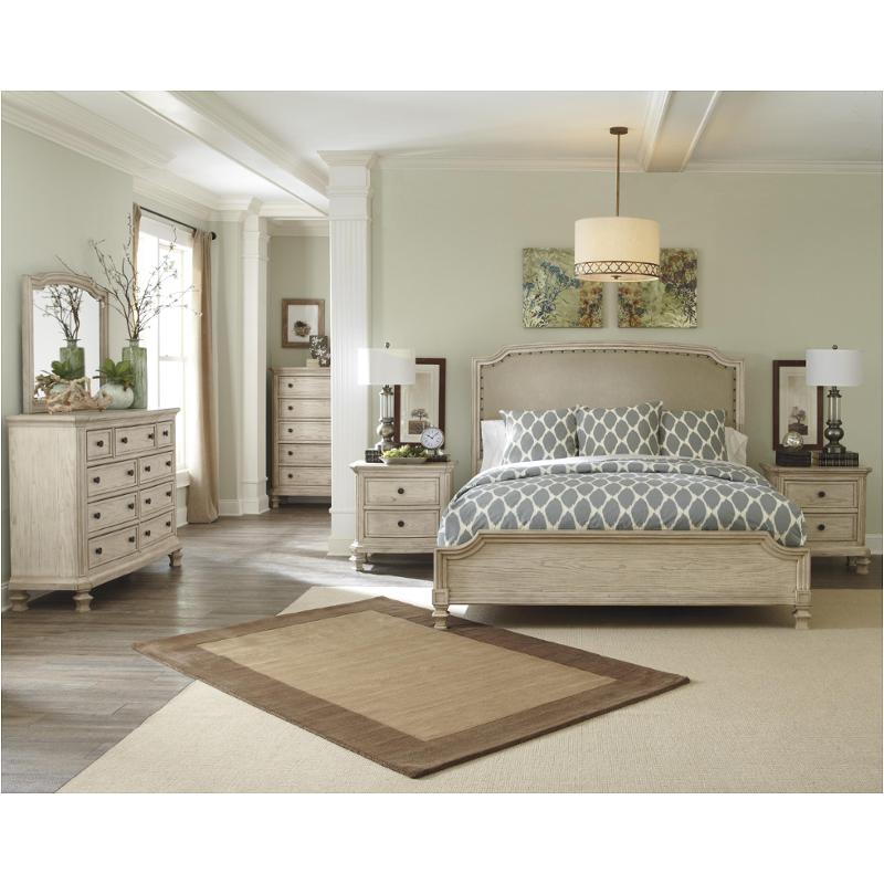 B693 77 Ashley Furniture Queen Upholstered Panel Bed B693 77 Ashley Furniture Demarlos Parchment White Bedroom Bed