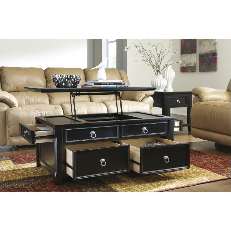 T811 20 Ashley Furniture Lift Top Tail Table T811 20 Ashley Furniture Greensburg Black Lift Top Tail Table