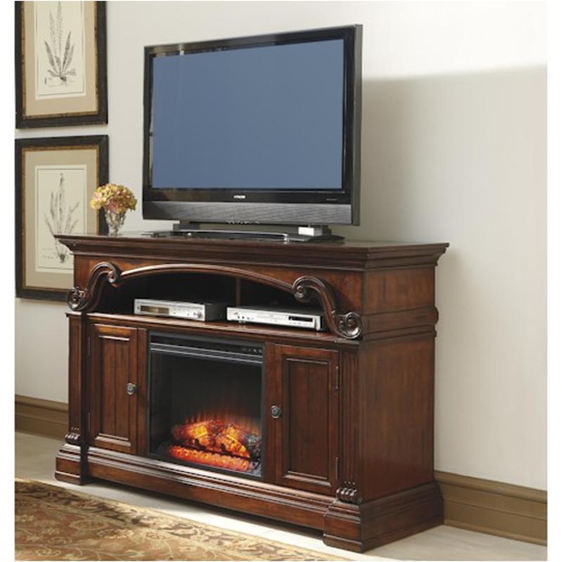 w669-68 ashley furniture large tv stand with fireplace option