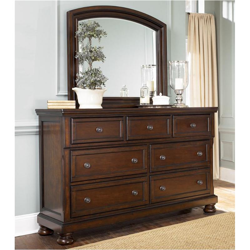 B697 36 Ashley Furniture Porter Rustic Brown Mirror For Dresser