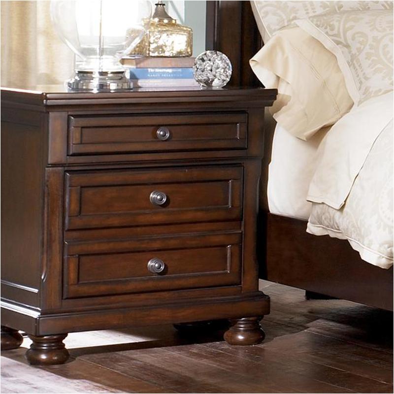 b697-92 ashley furniture porter - rustic brown 2 drawer nightstand