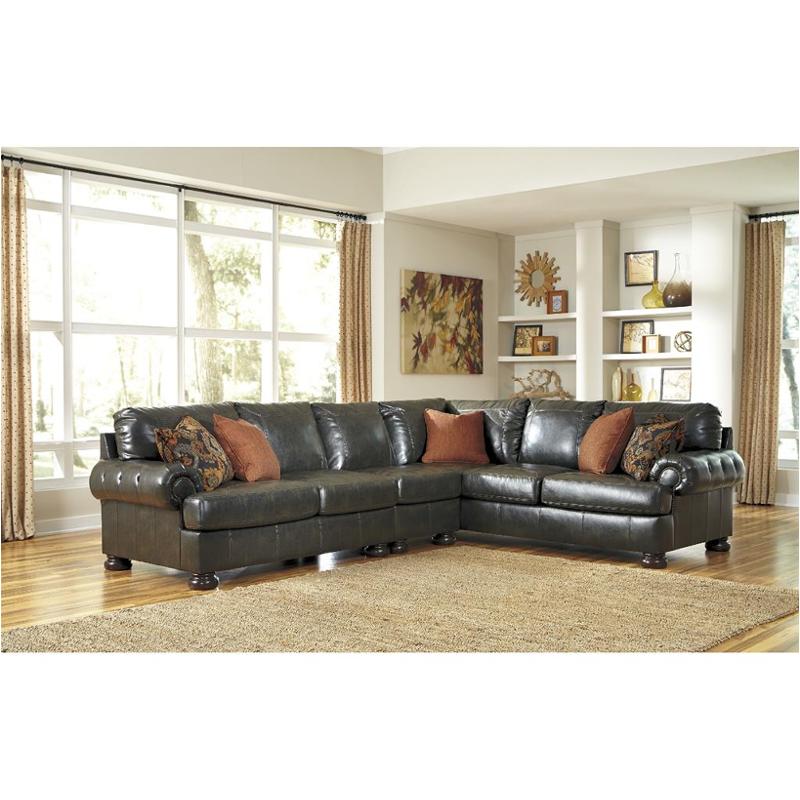 Bonded Leather Antique Brown Sofa Loveseat Living Room Set By Ashley